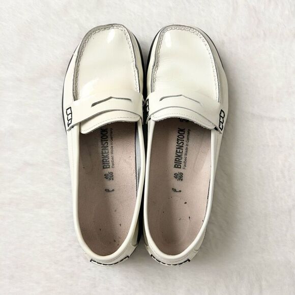 Birkenstock Saitama Penny Loafer White Patent Leather Size EU 40 US 9-9.5 Medium - Picture 9 of 9